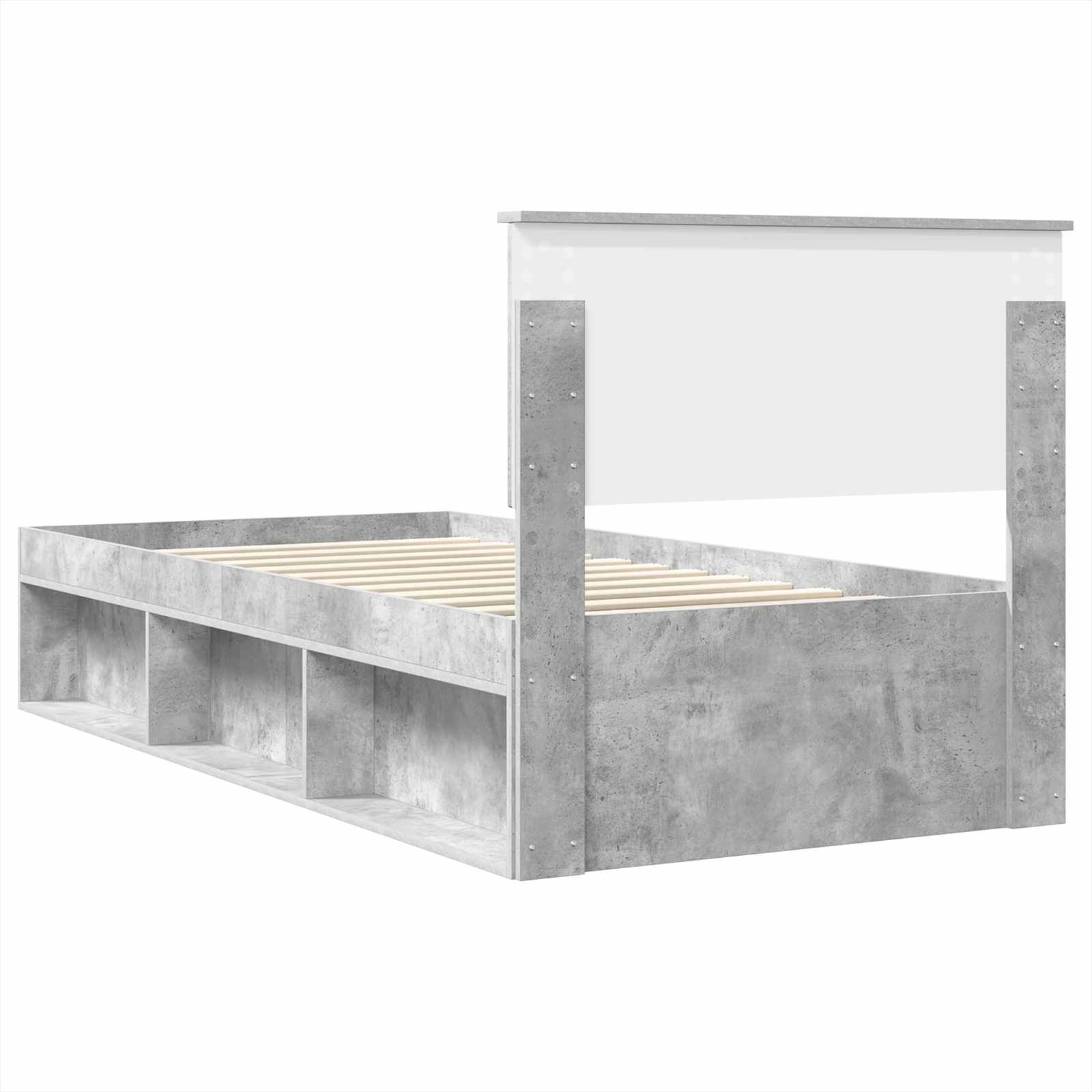 Krevetna konstrukcija s uzglavljem Betonska siva 100 x 200 cm