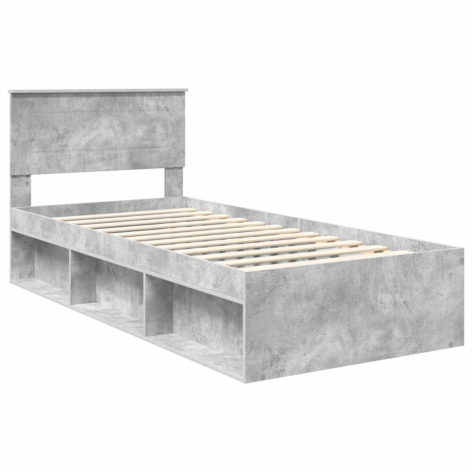 Krevetna konstrukcija s uzglavljem Betonska siva 90 x 190 cm