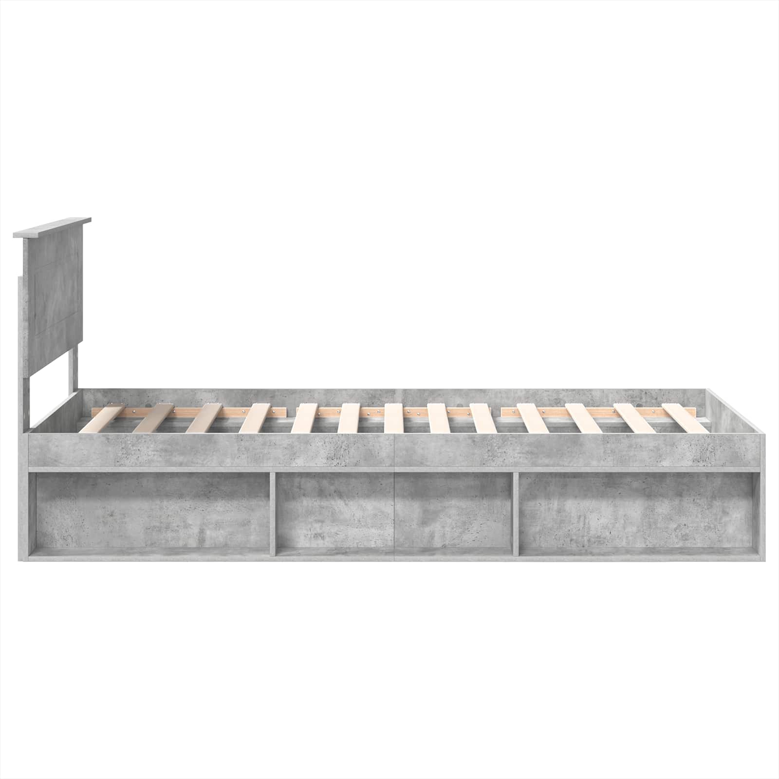 Krevetna konstrukcija s uzglavljem Betonska siva 75 x 190 cm