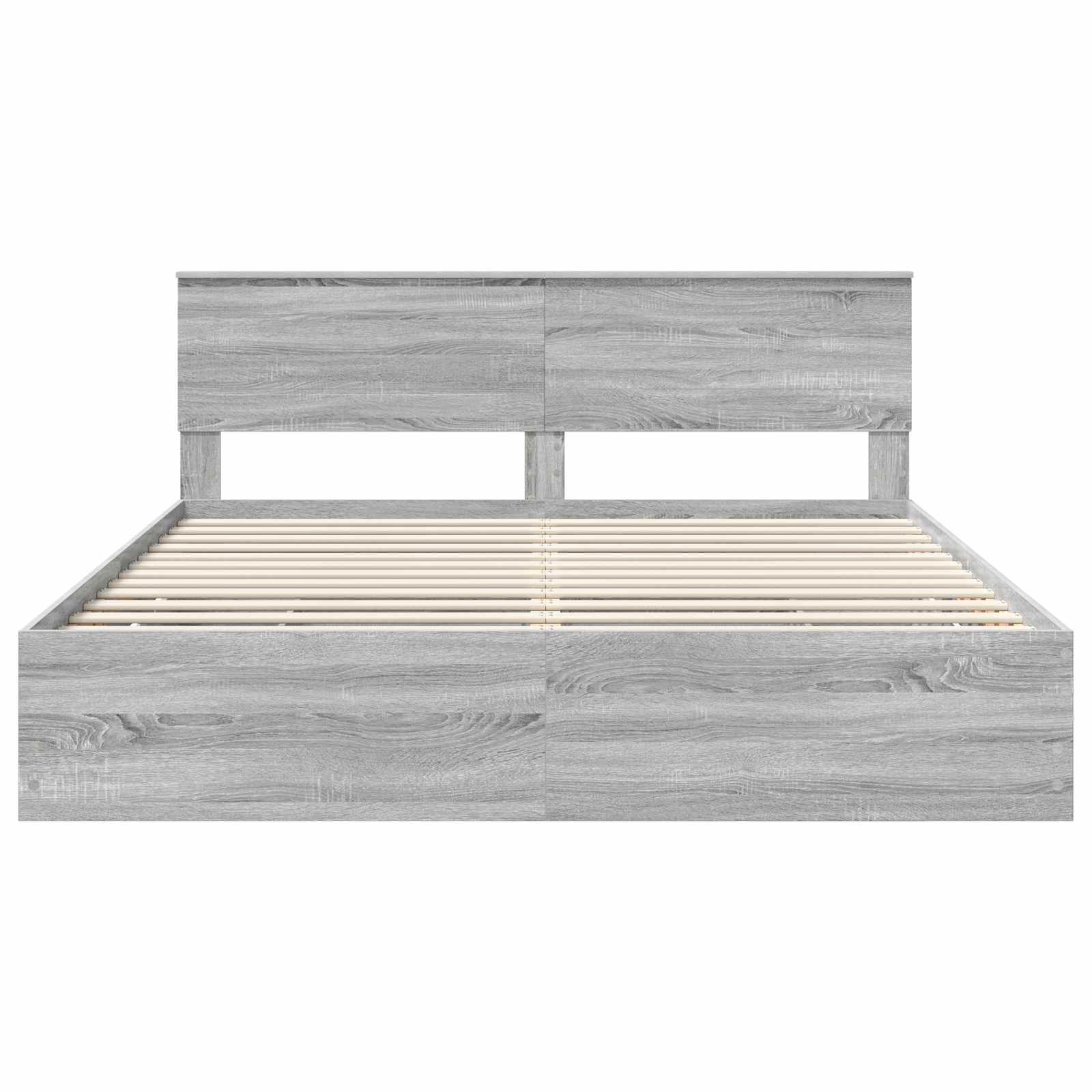 Krevetna konstrukcija Siva Sonoma 200 x 200 cm Inženjersko Drvo