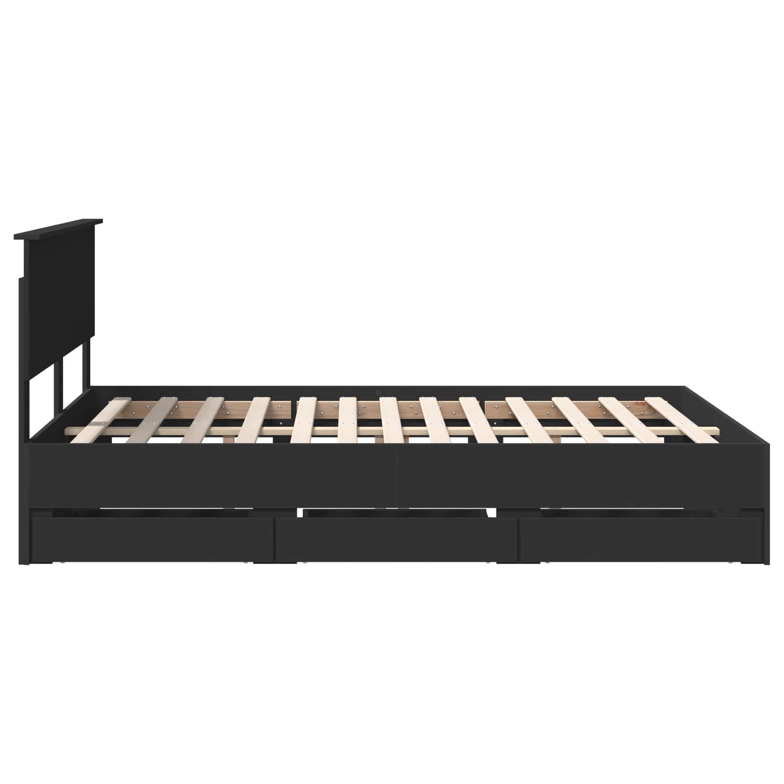Krevetna konstrukcija Crna 140 x 190 cm Inženjersko Drvo