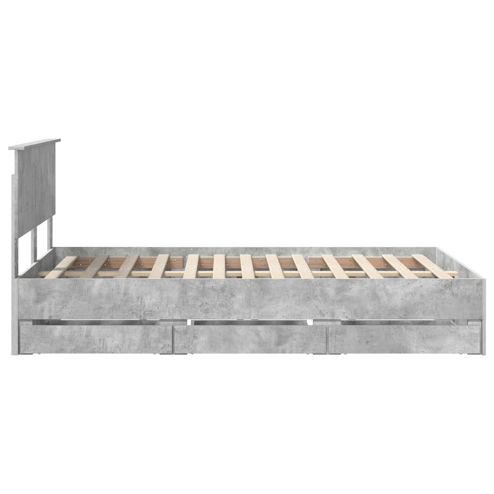 Krevetna konstrukcija s ladicama Betonski sivi 135 x 190 cm