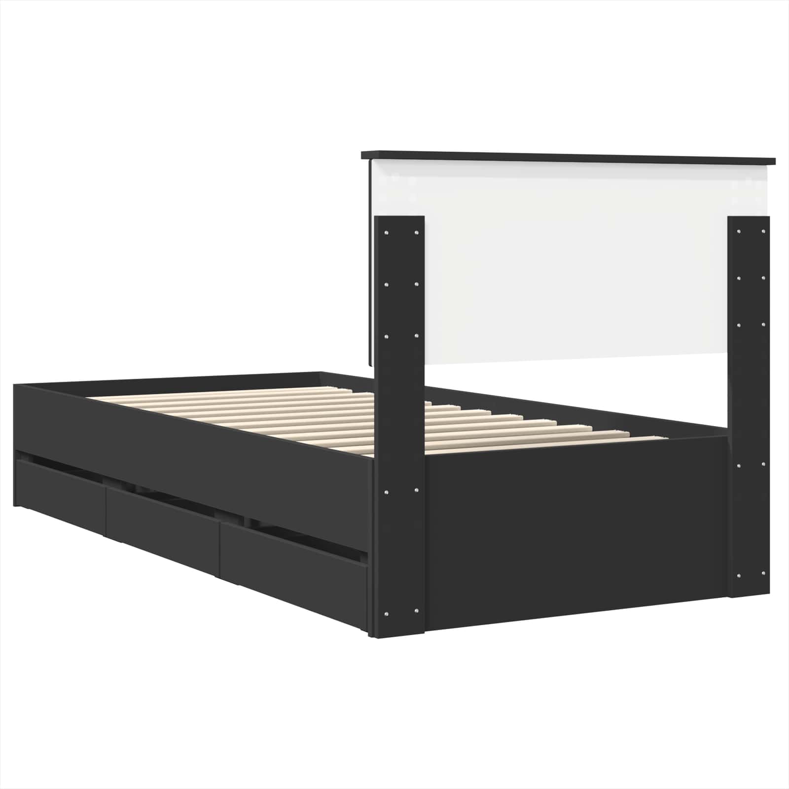 Krevetna konstrukcija Crna 100 x 200 cm Inženjersko Drvo