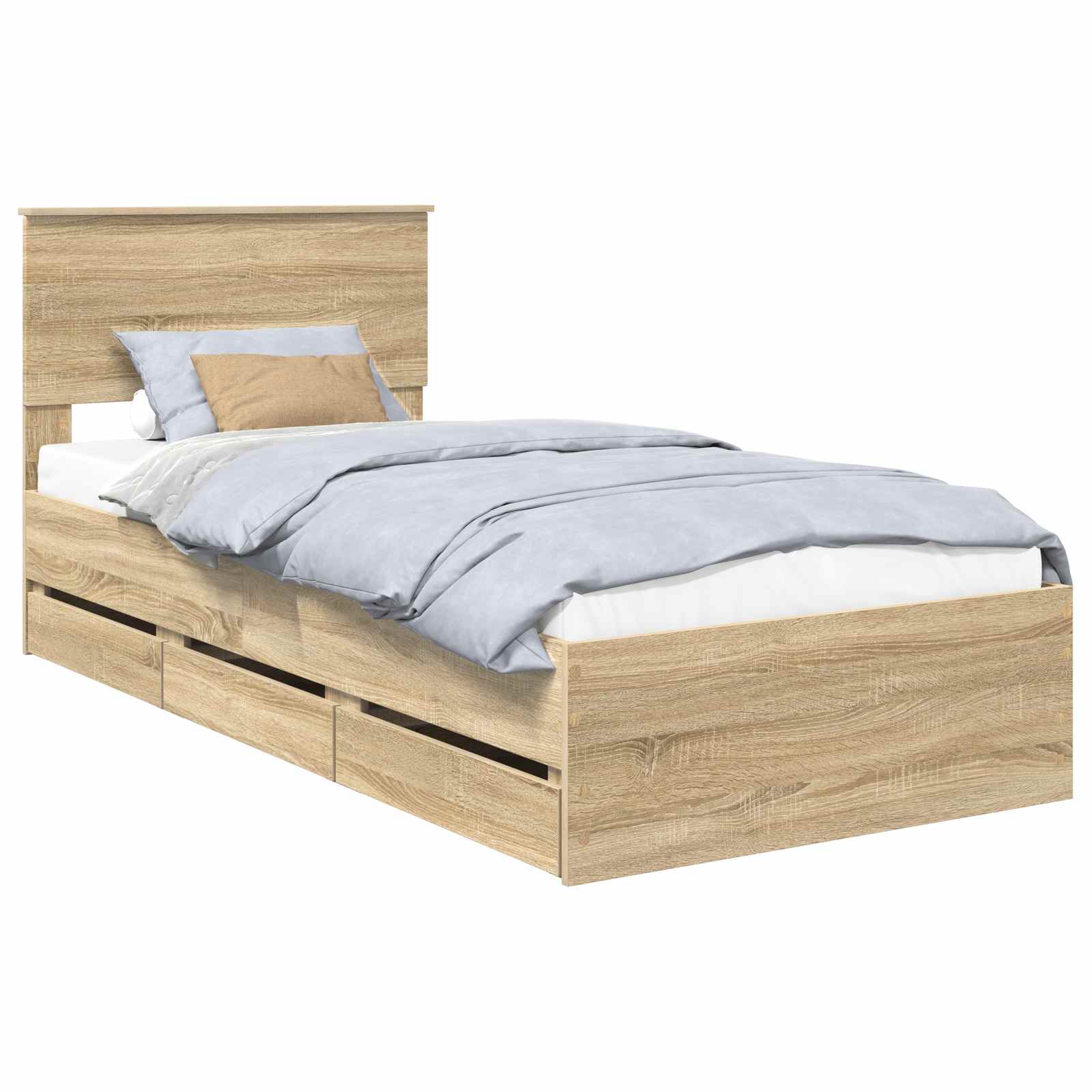 Krevetna konstrukcija s ladicama Sonoma hrast 100 x 200 cm