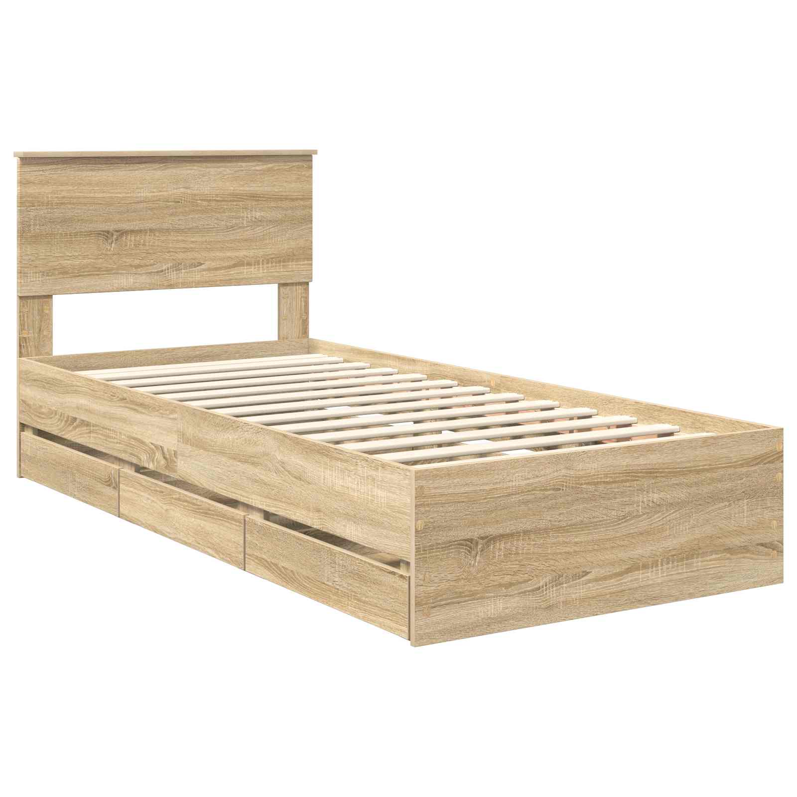 Krevetna konstrukcija s ladicama Sonoma hrast 100 x 200 cm