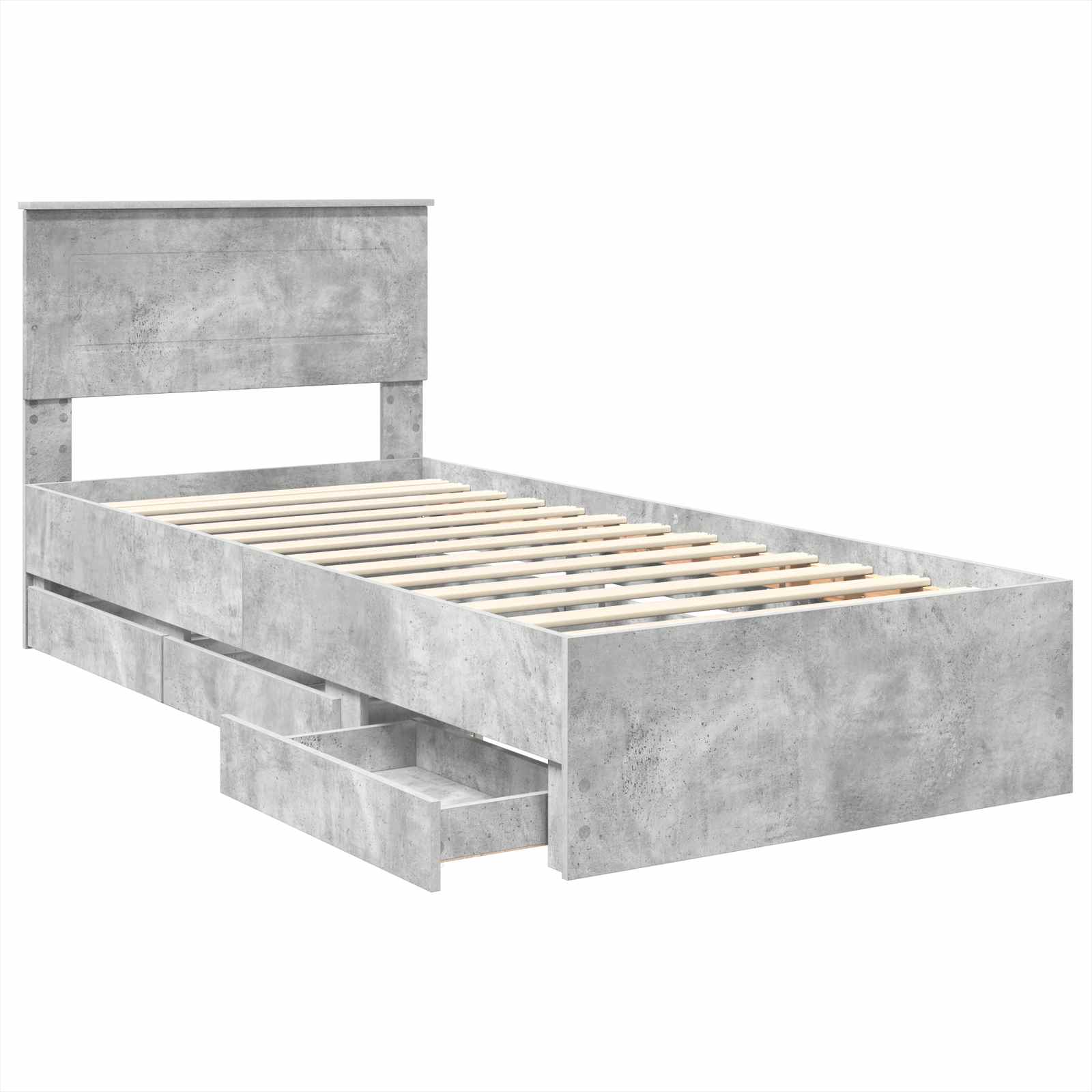 Krevetna konstrukcija s ladicama Betonski sivi 90 x 200 cm