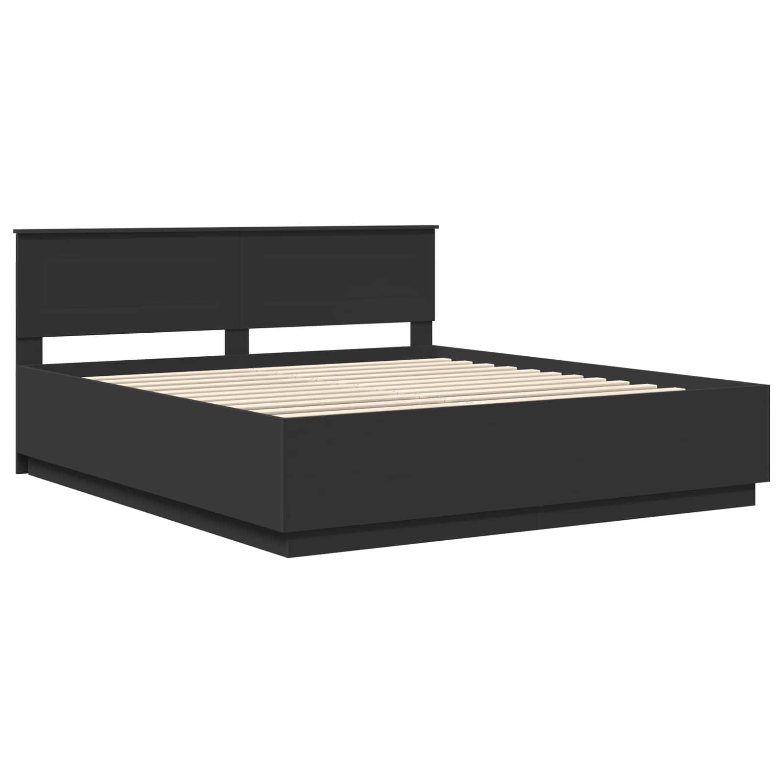 Krevetna konstrukcija Crna 200 x 200 cm Konstruirano drvo
