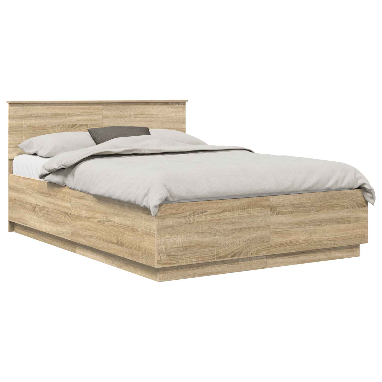 Krevetna konstrukcija S LED lampica Sonoma hrast 160 x 200 cm