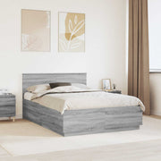 Krevetna konstrukcija S LED lampica Siva Sonoma 140 x 200 cm