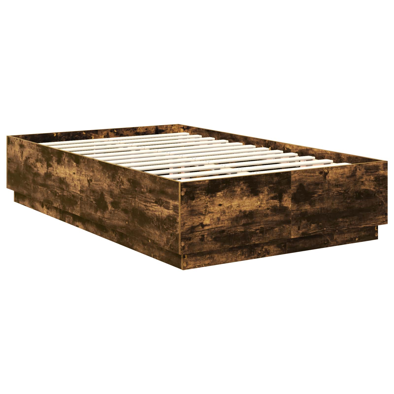 Krevetna konstrukcija s LED trakama Dimljeni hrast 120 x 190 cm