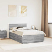 Krevetna konstrukcija S LED lampica Siva Sonoma 120 x 200 cm