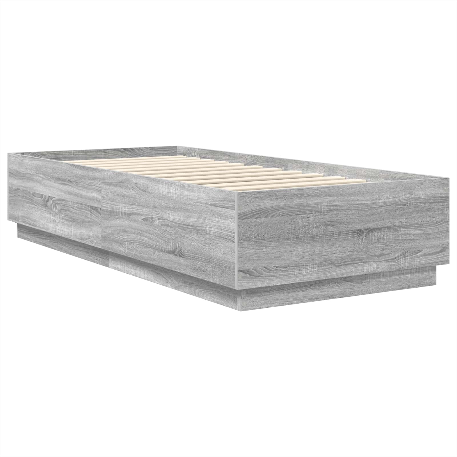 Krevetna konstrukcija s LED trakama Siva Sonoma 100 x 200 cm