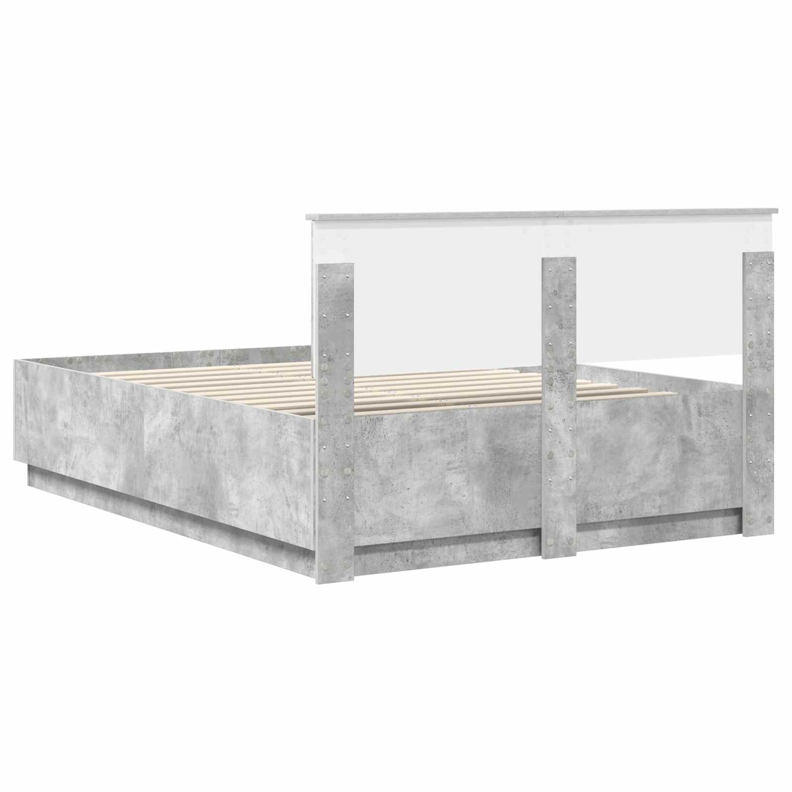 Krevetna konstrukcija s uzglavljem Betonska siva 140 x 190 cm