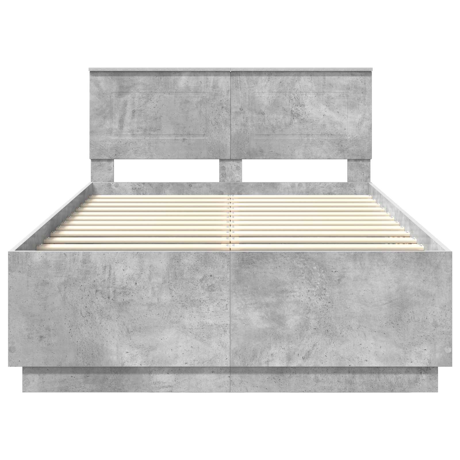 Krevetna konstrukcija s uzglavljem Betonska siva 135 x 190 cm