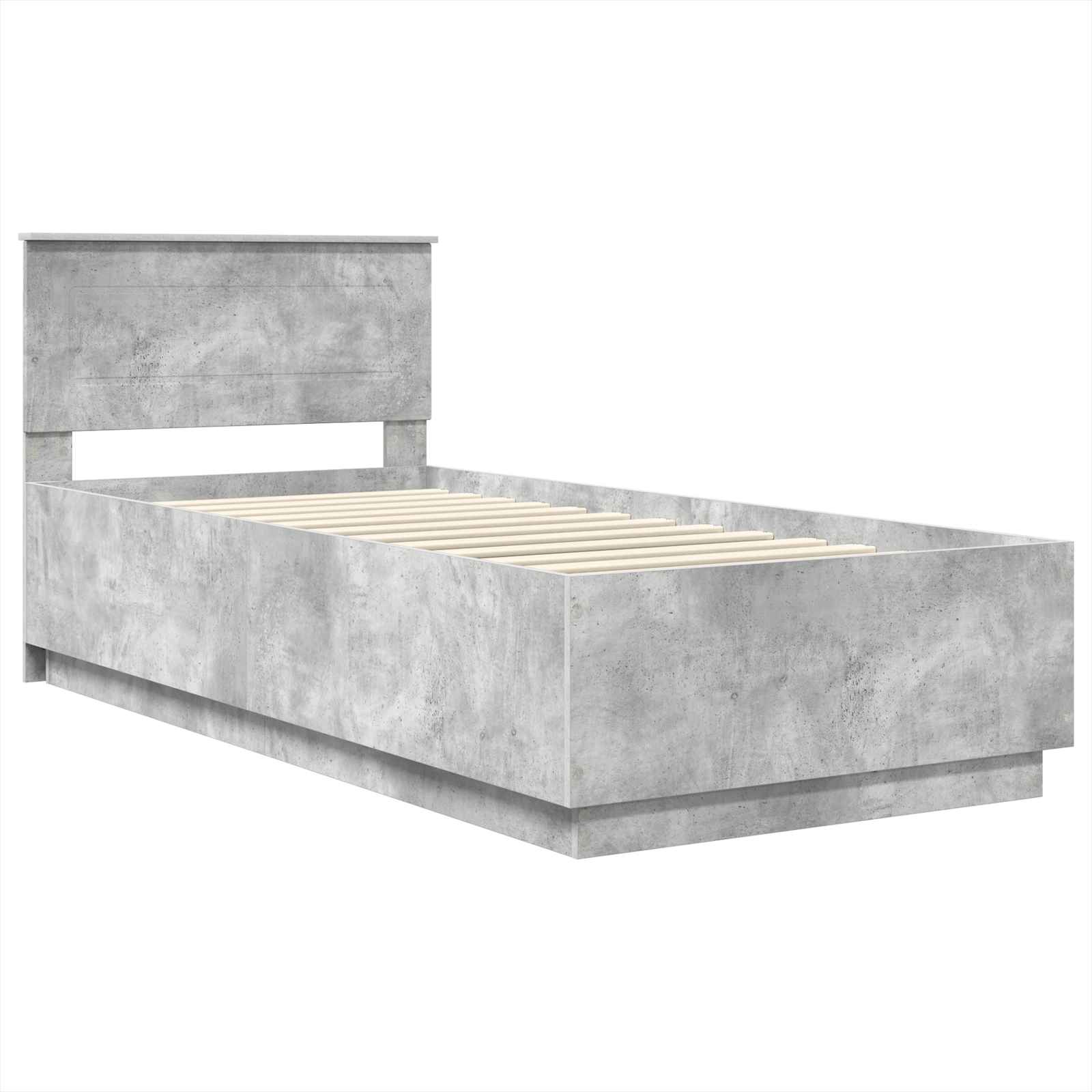 Krevetna konstrukcija s uzglavljem Betonska siva 70 x 190 cm