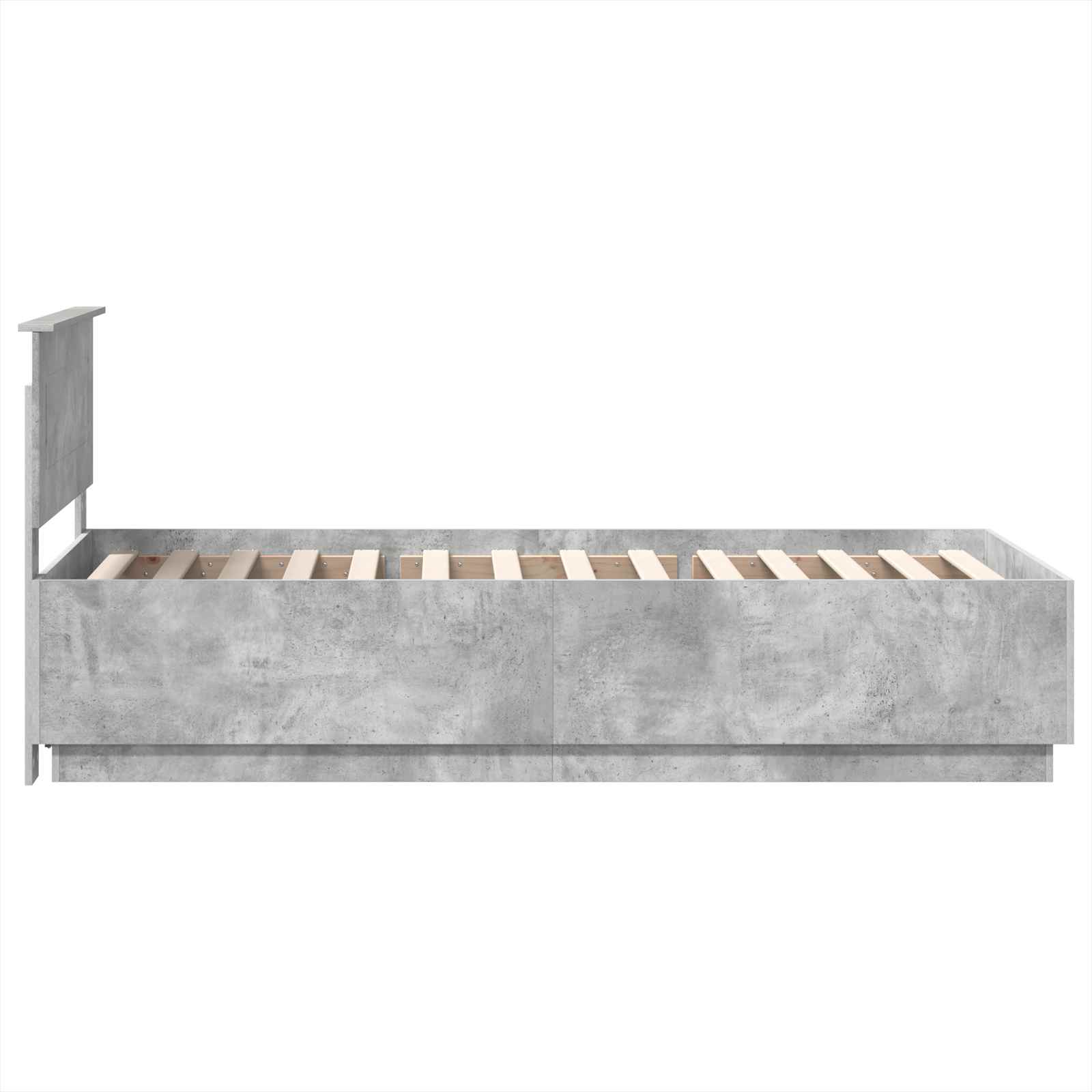 Krevetna konstrukcija s uzglavljem Betonska siva 70 x 190 cm