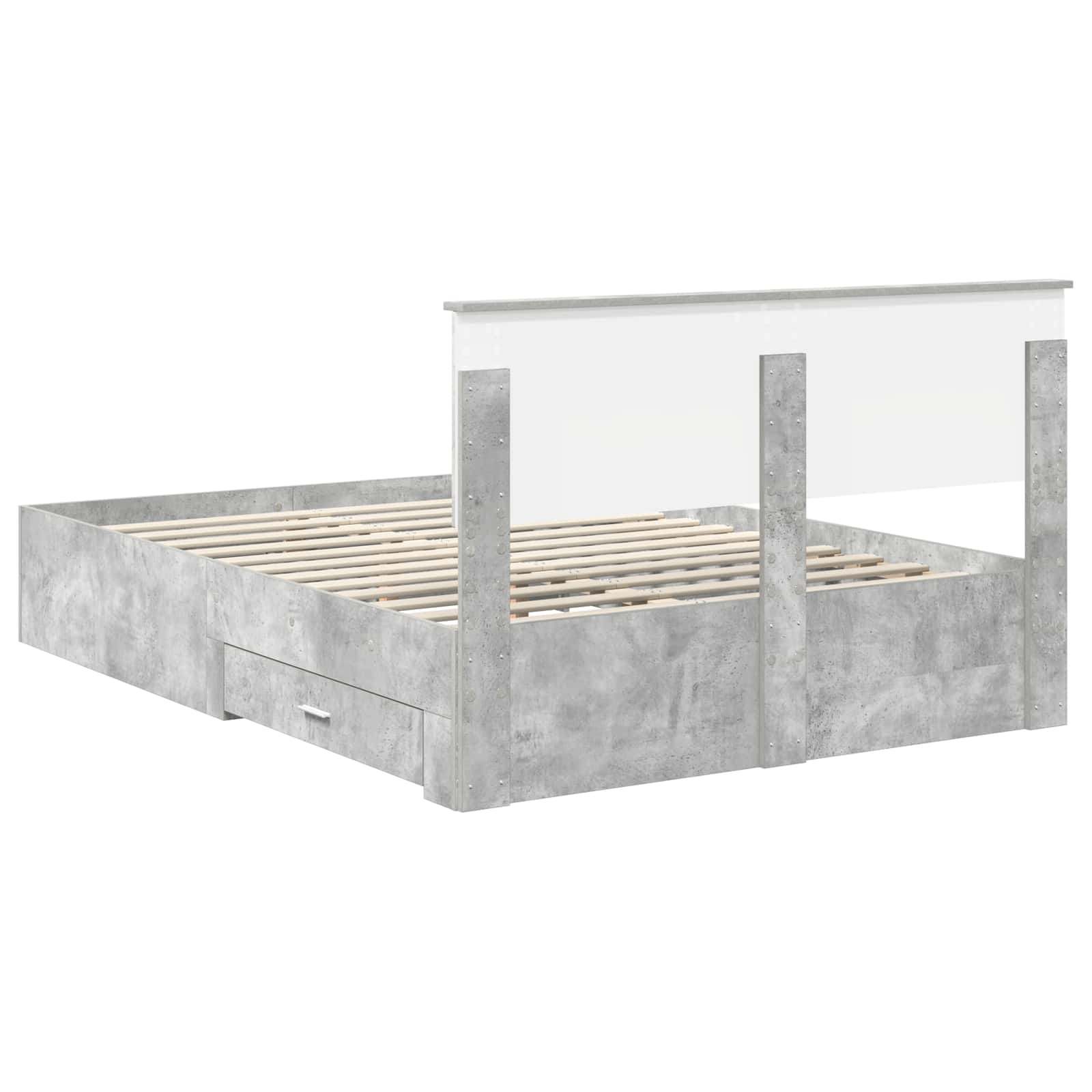 Krevetna konstrukcija s uzglavljem Betonski sivi 140 x 190 cm