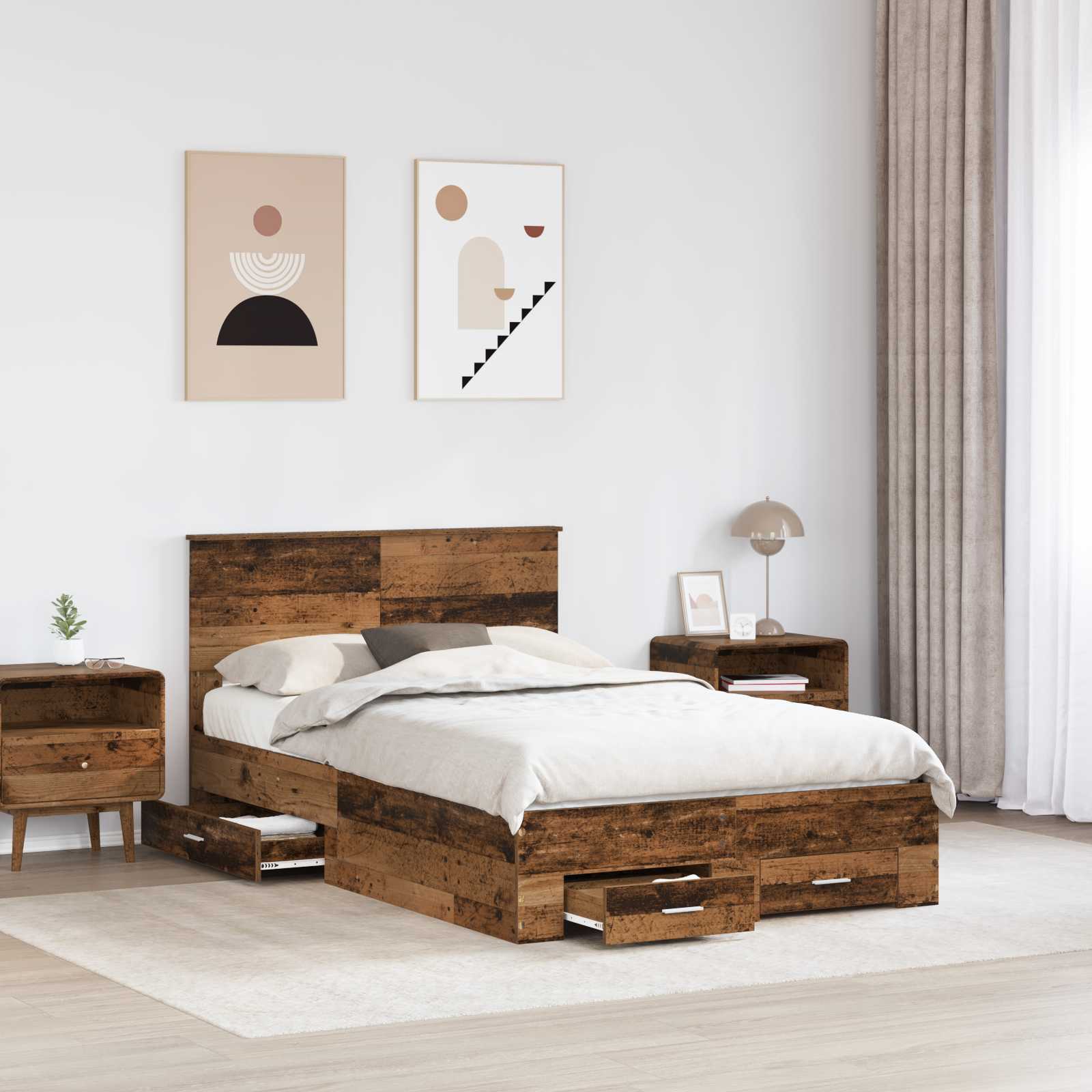 Krevetna konstrukcija Staro drvo 120 x 190 cm Konstruirano drvo
