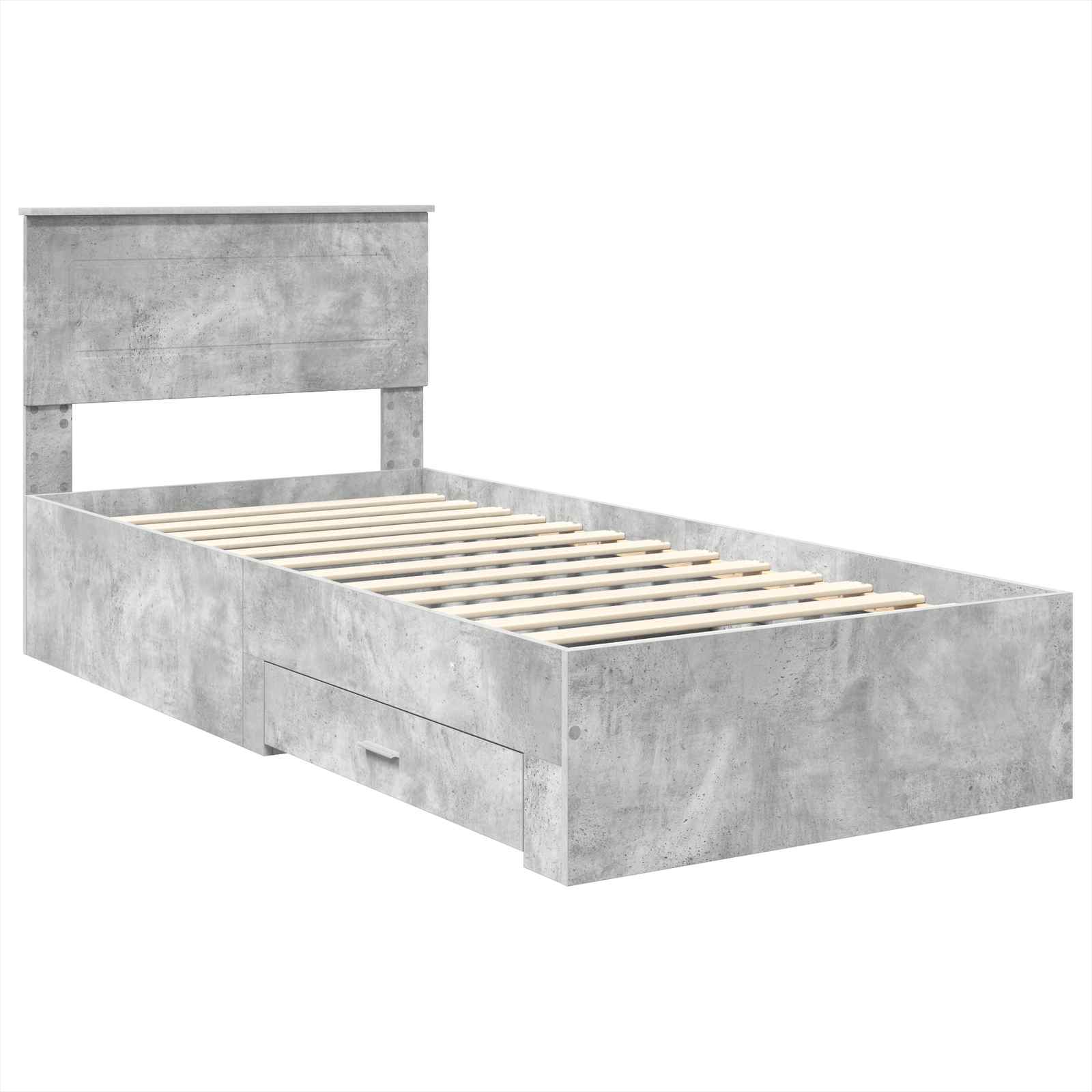 Krevetna konstrukcija s uzglavljem Betonski sivi 90 x 200 cm