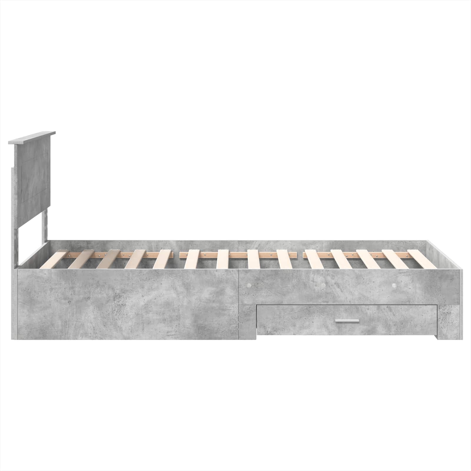Krevetna konstrukcija s uzglavljem Betonski sivi 90 x 200 cm