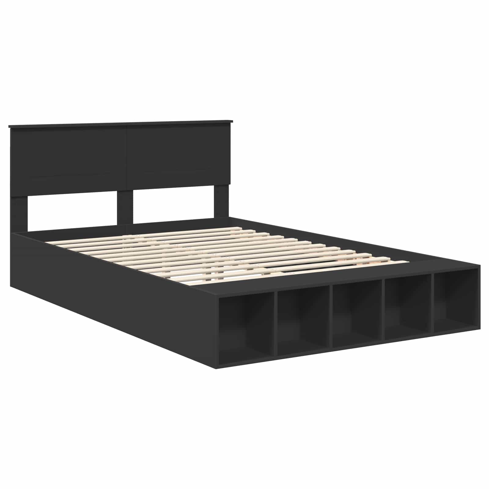 Krevetna konstrukcija Crna 150 x 200 cm Konstruirano drvo