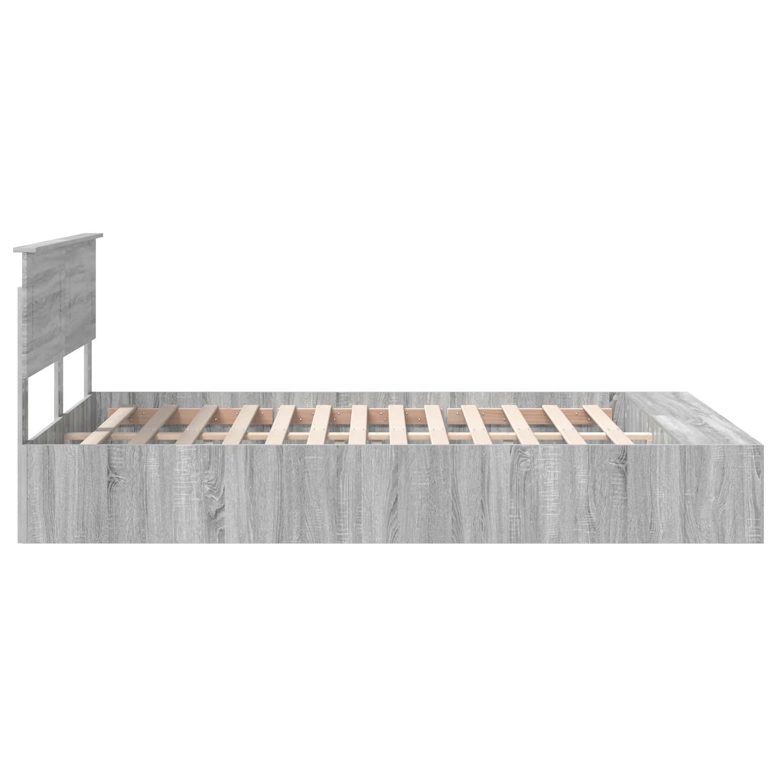Krevetna konstrukcija s policom Siva Sonoma 140 x 190 cm