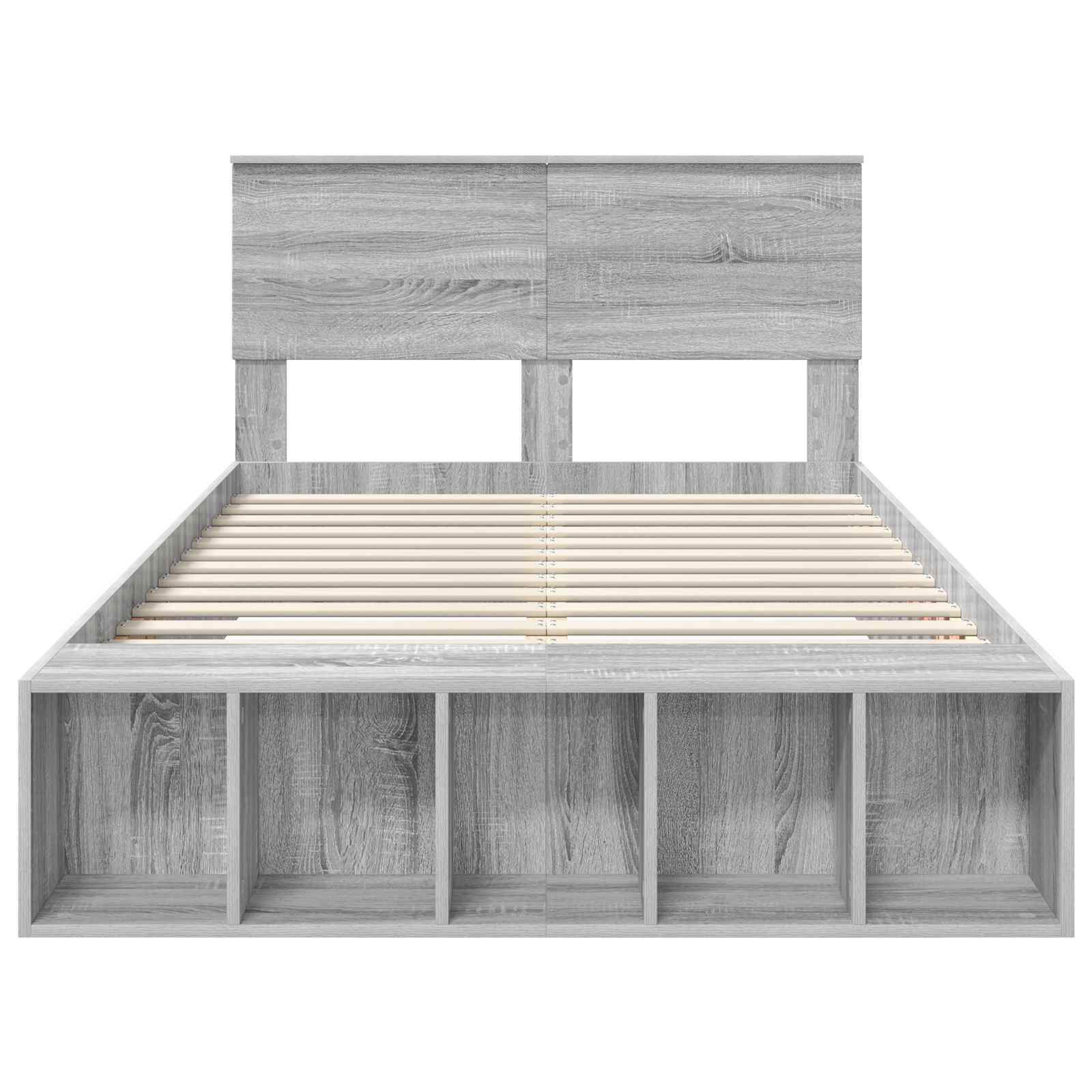 Krevetna konstrukcija s policom Siva Sonoma 135 x 190 cm