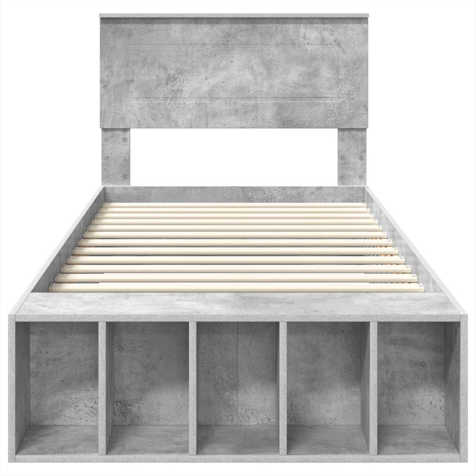 Krevetna konstrukcija s policom Betonski sivi 90 x 200 cm