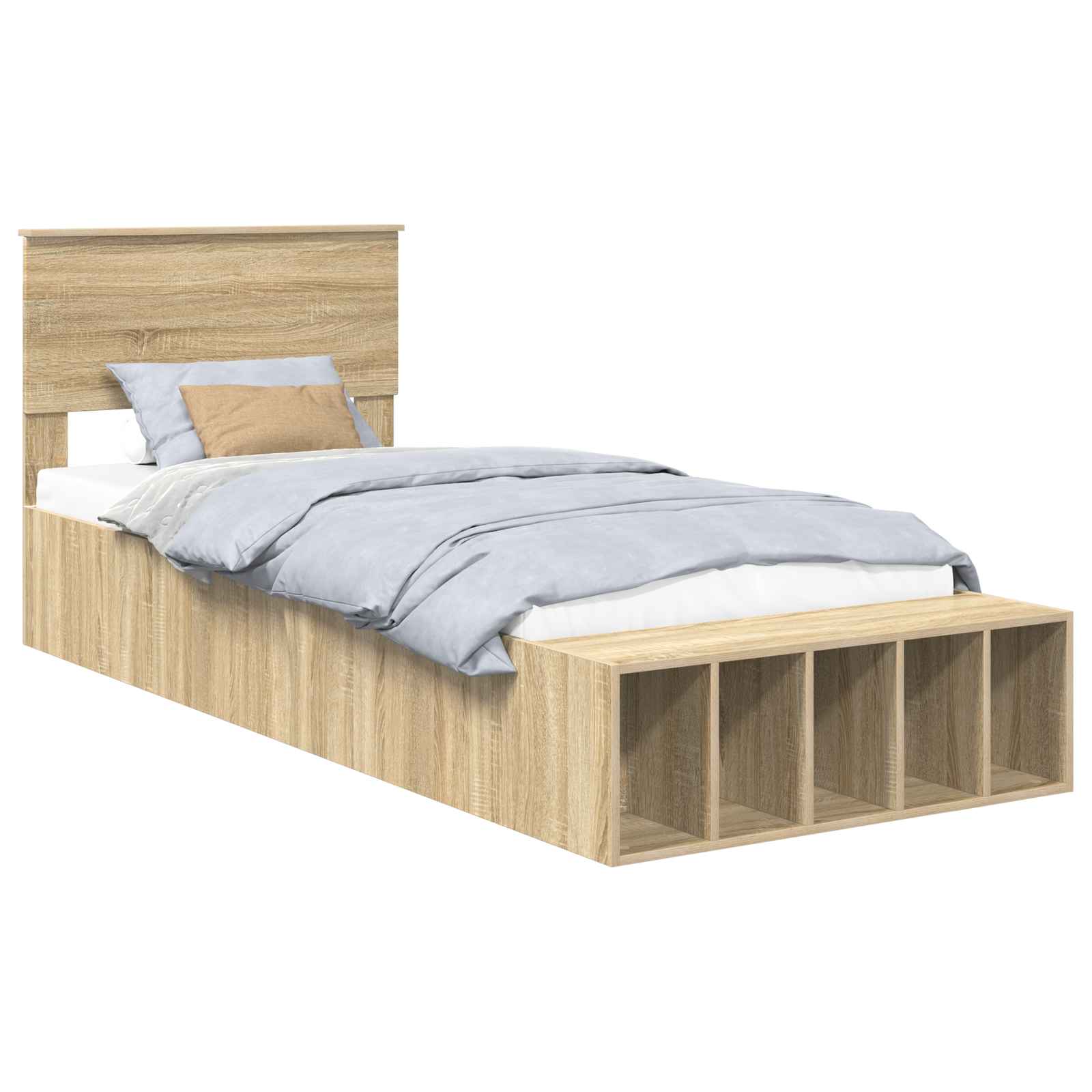 Krevetna konstrukcija s policom Sonoma hrast 75 x 190 cm