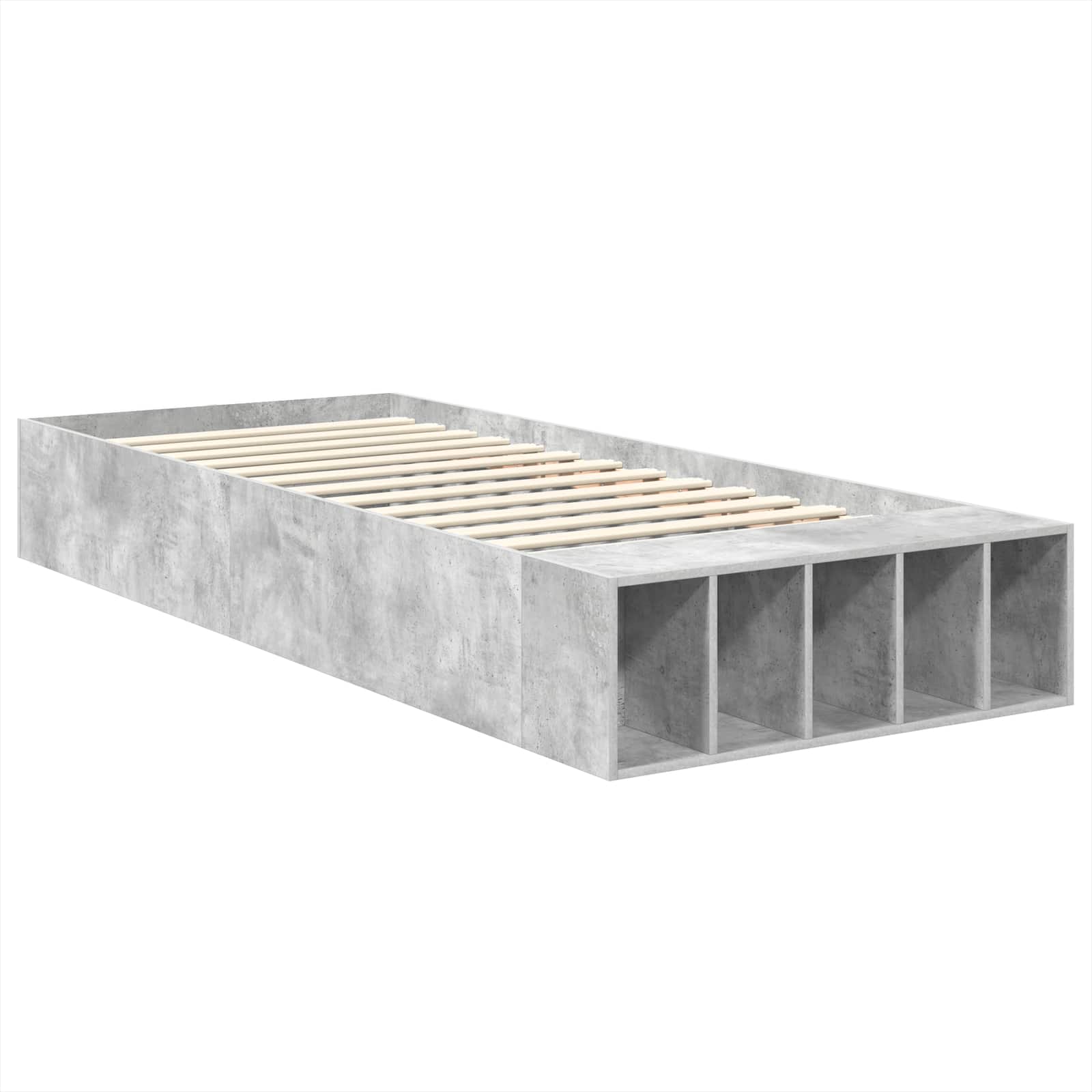Krevetna konstrukcija s policom Betonski sivi 70 x 190 cm