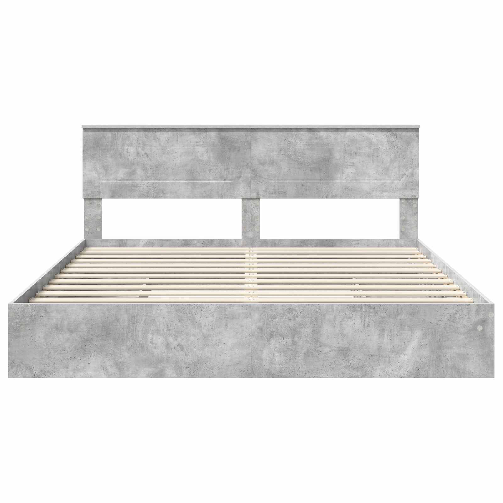 Krevet s od storage s uzglavljem Betonski sivi 200 x 200 cm