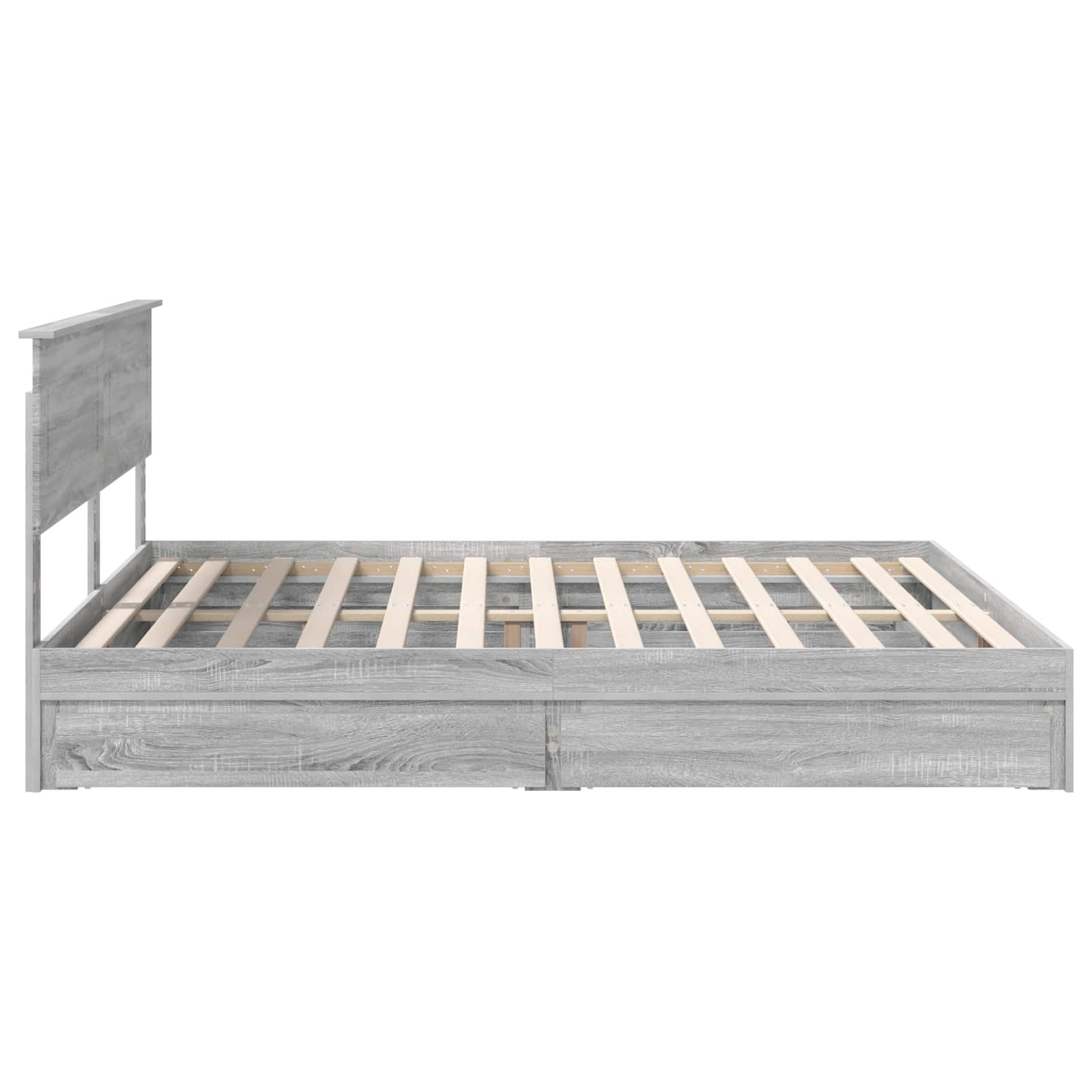 Krevet s od storage Siva Sonoma 200 x 200 cm Konstruirano drvo