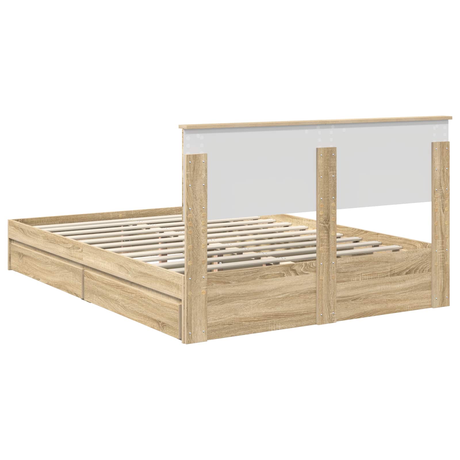 Krevet s od storage Sonoma hrast 150 x 200 cm Konstruirano drvo