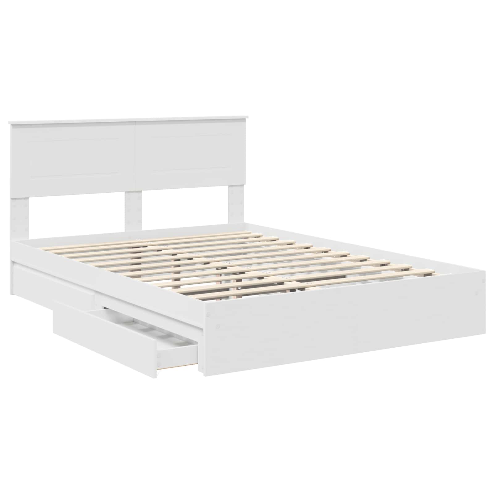 Krevet s od storage Bijelo 140 x 190 cm Konstruirano drvo