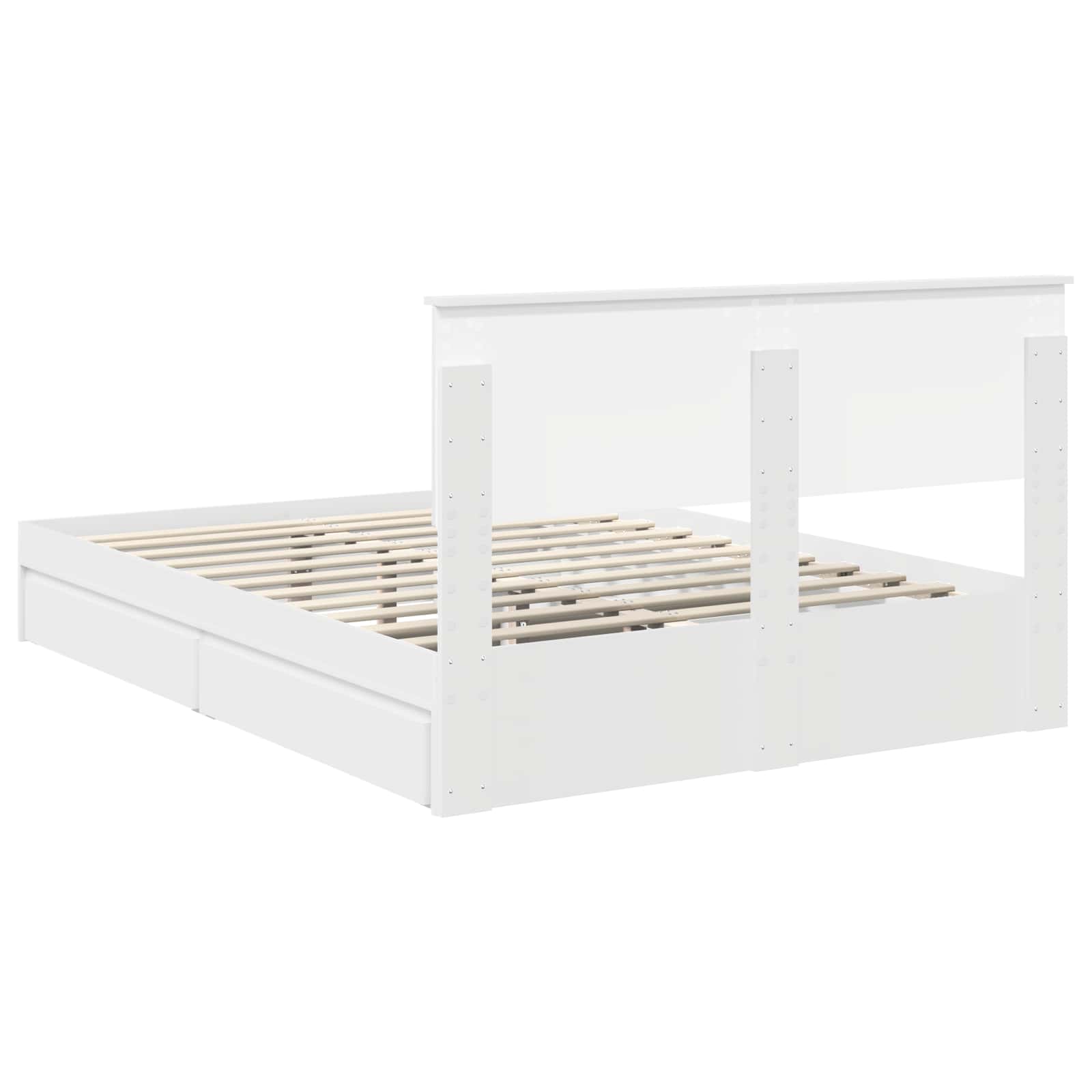 Krevet s od storage Bijelo 140 x 190 cm Konstruirano drvo