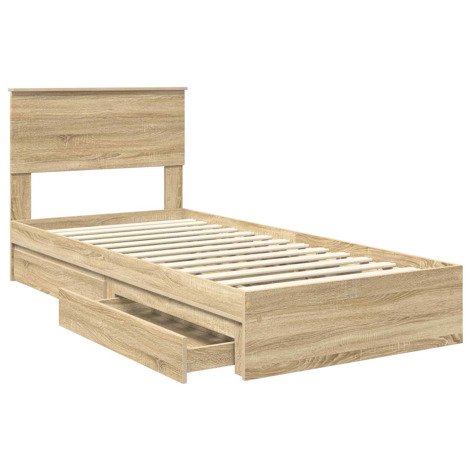Krevet s od storage Sonoma hrast 100 x 200 cm Konstruirano drvo