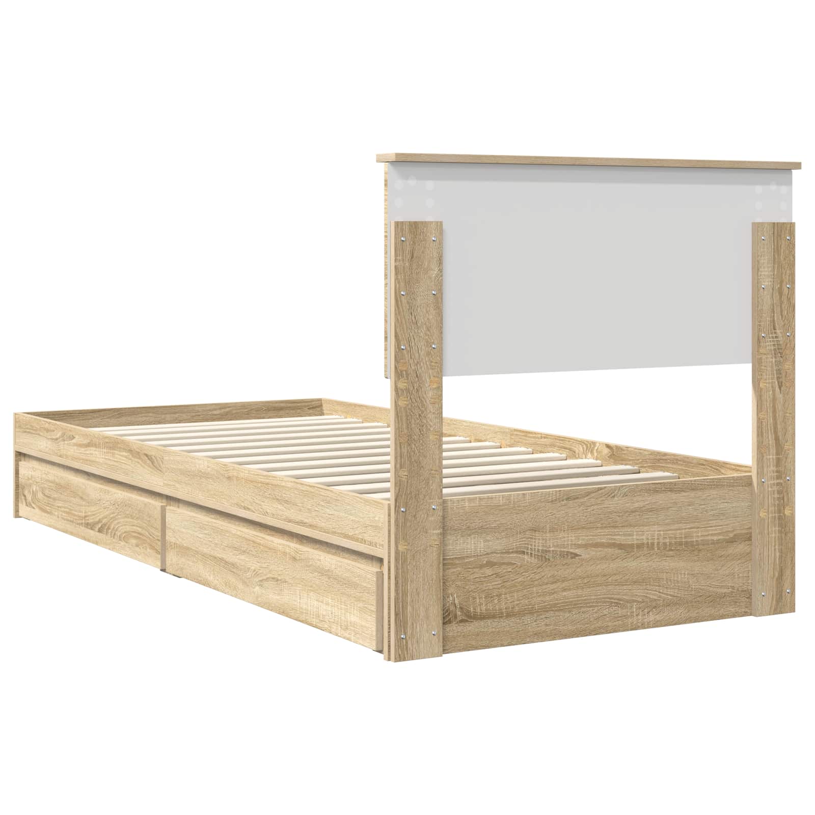 Krevet s od storage Sonoma hrast 90 x 190 cm Konstruirano drvo
