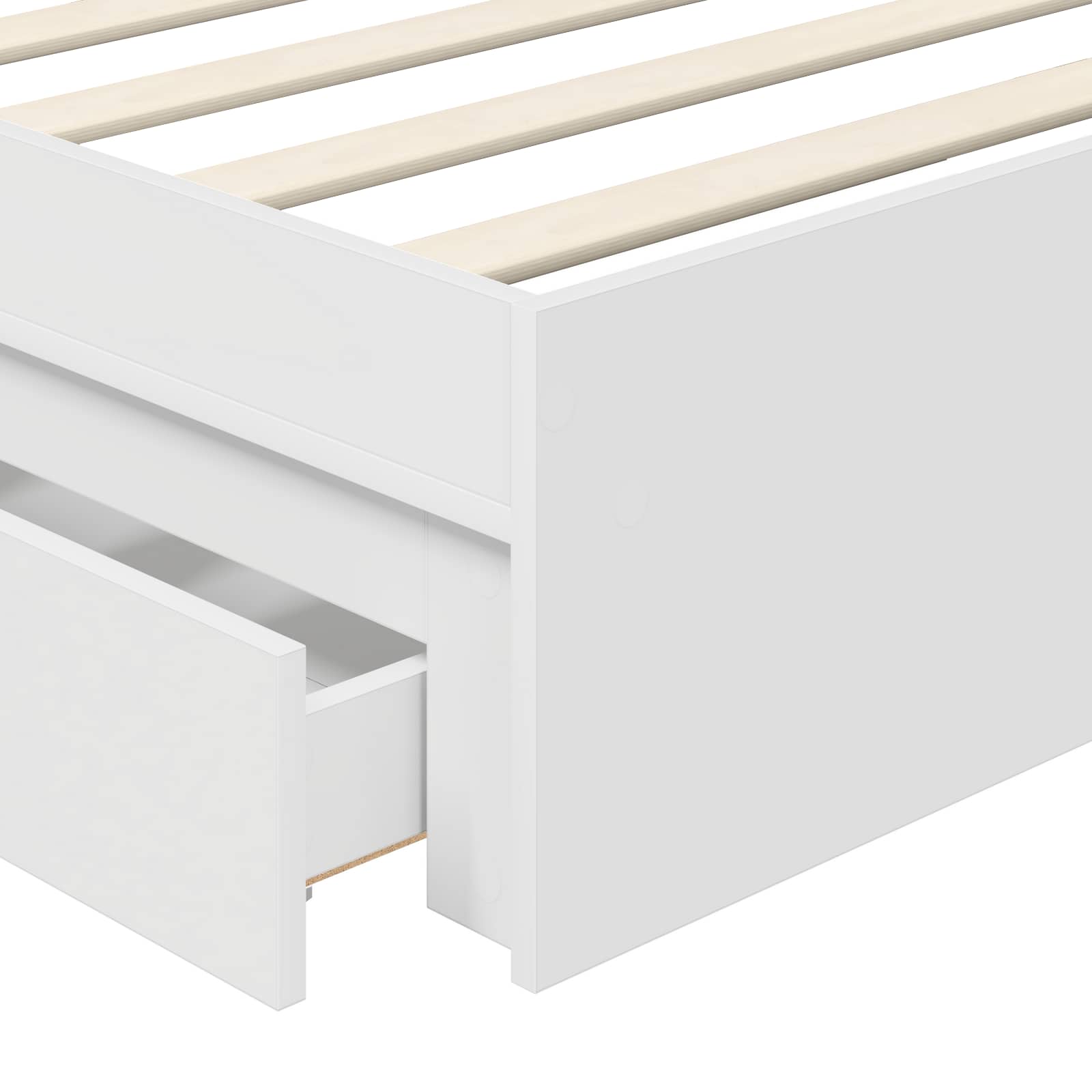 Krevet s od storage Bijelo 90 x 200 cm Konstruirano drvo