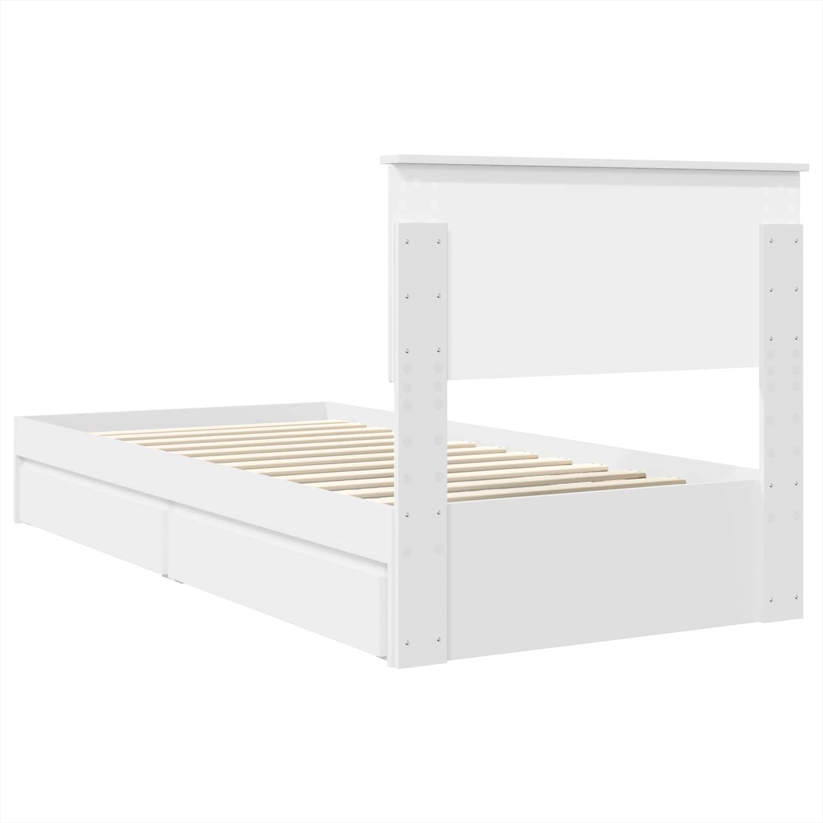 Krevet s od storage Bijelo 90 x 200 cm Konstruirano drvo