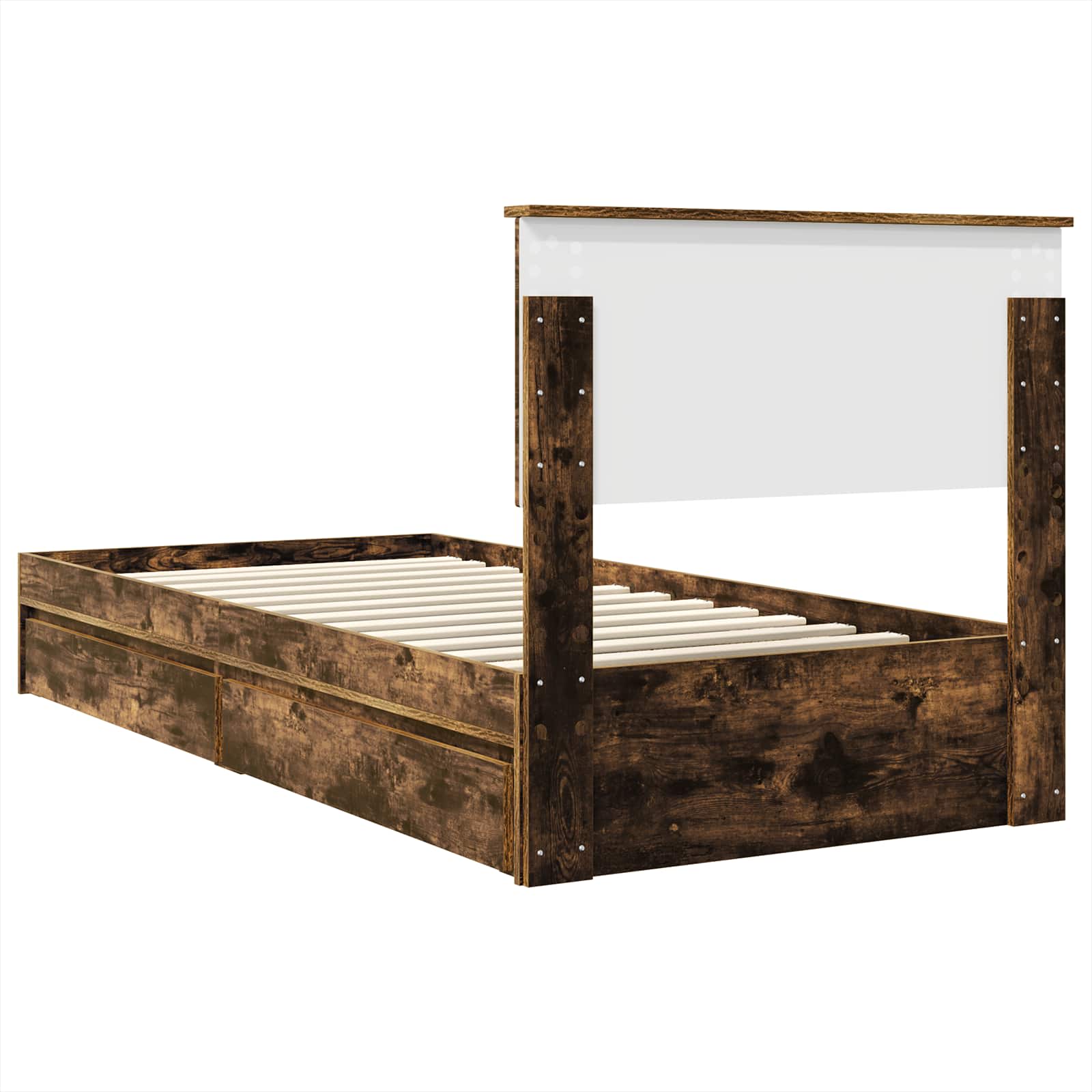 Krevet s od storage s uzglavljem Dimljeni hrast 90 x 200 cm