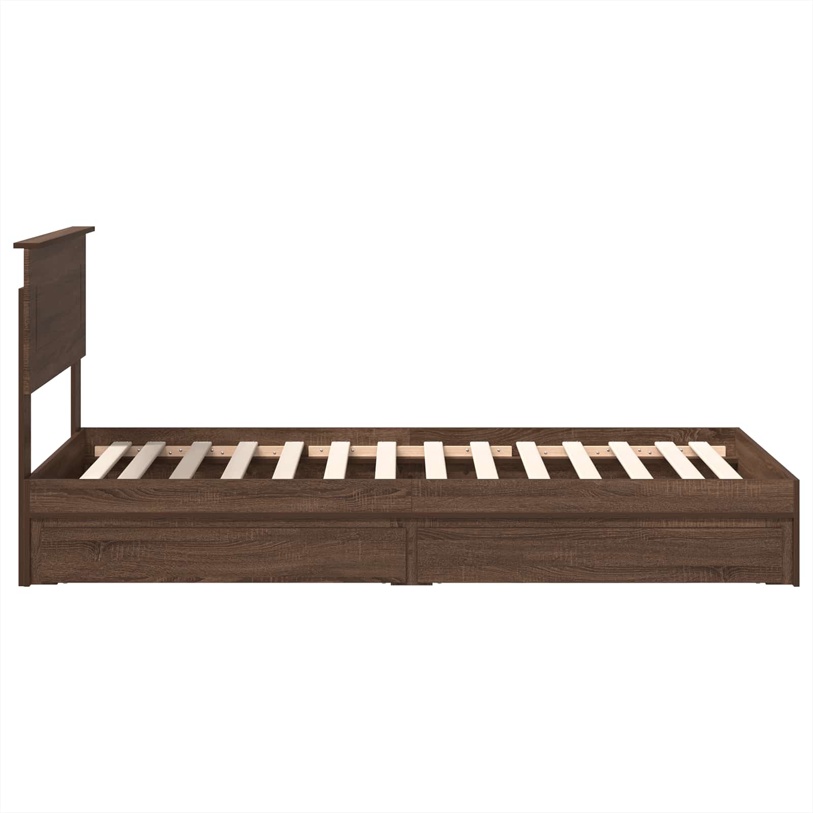Krevet s od storage Smeđi hrast 75 x 190 cm Konstruirano drvo