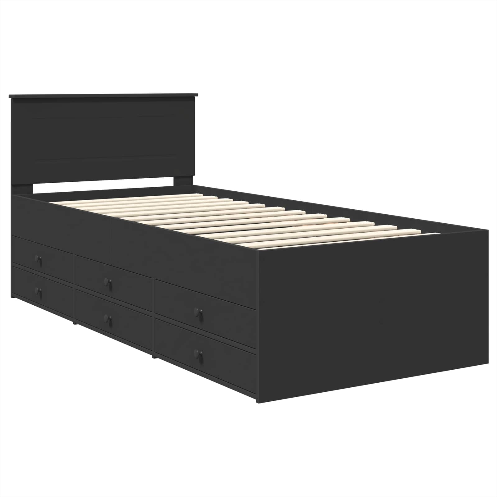 Krevet na dan s ladicama Crna 100 x 200 cm Konstruirano drvo