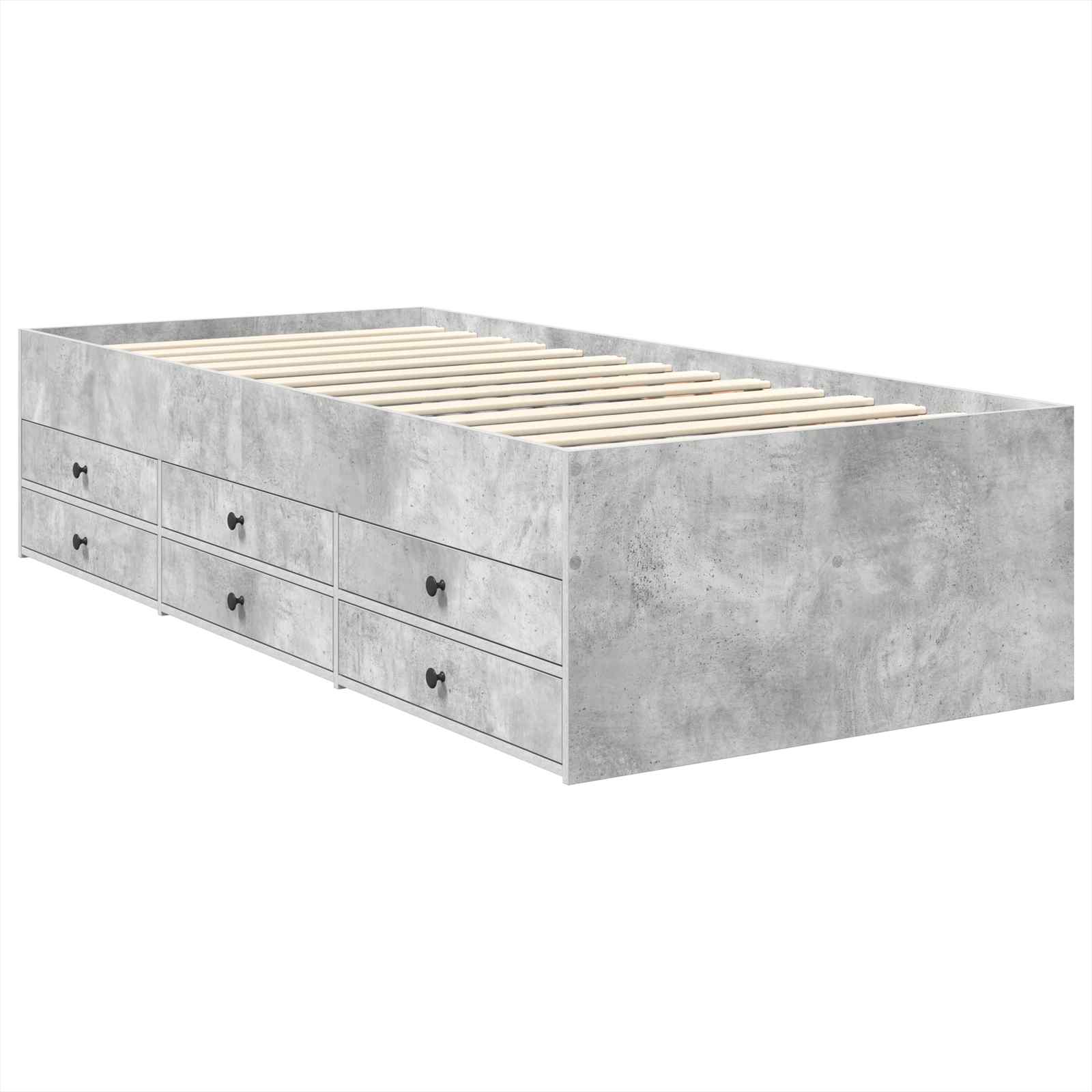 Krevet na dan Beton siva i crna 100 x 200 cm Konstruirano drvo