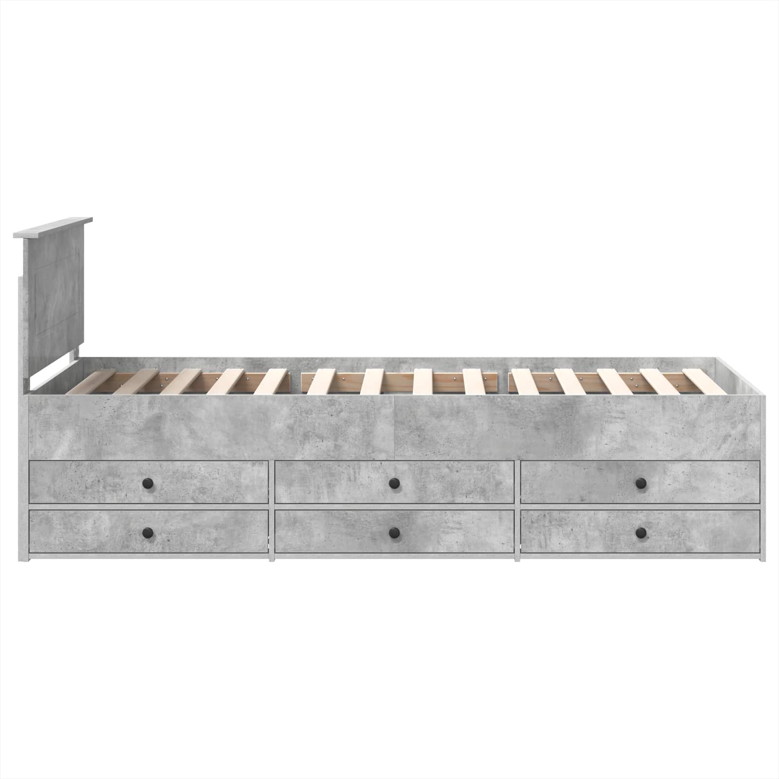 Krevet na dan Beton siva i crna 100 x 200 cm Konstruirano drvo