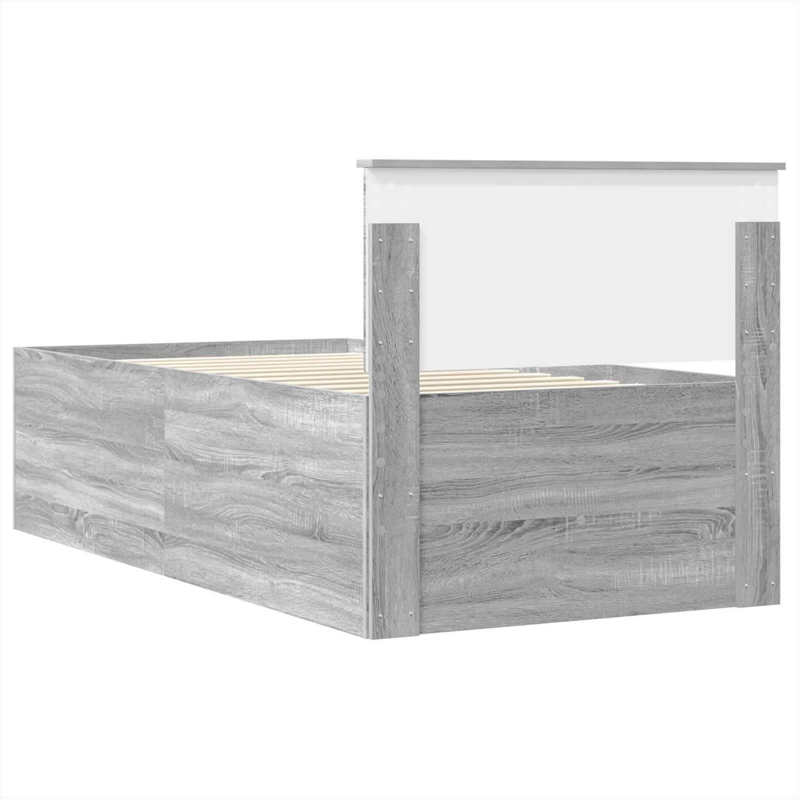 Krevet na dan Siva Sonoma i crna 100 x 200 cm Konstruirano drvo