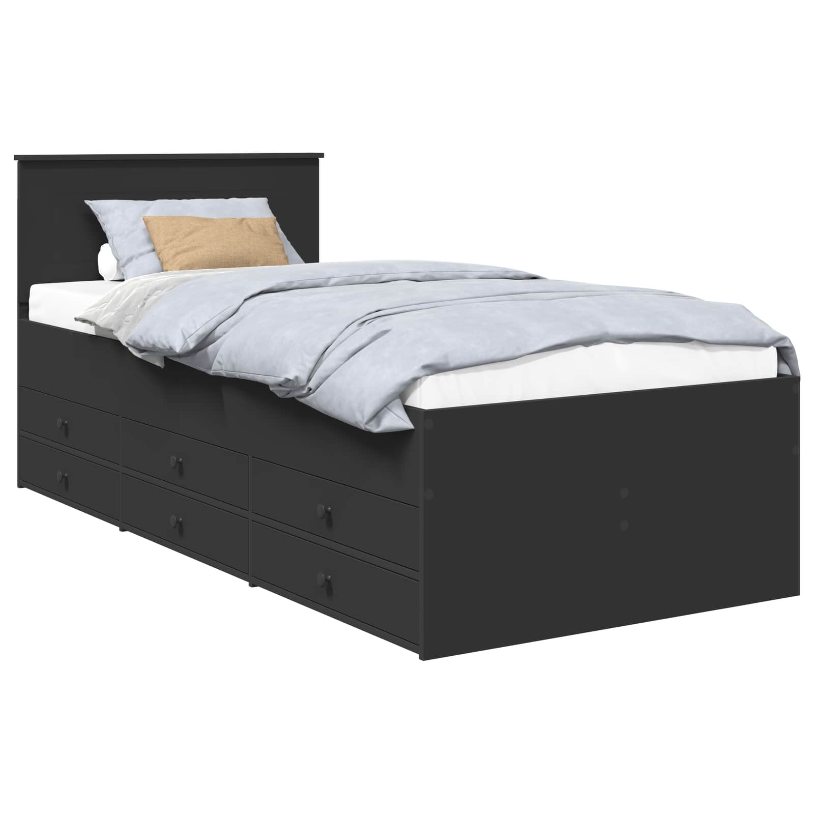 Krevet na dan s ladicama Crna 90 x 190 cm Konstruirano drvo
