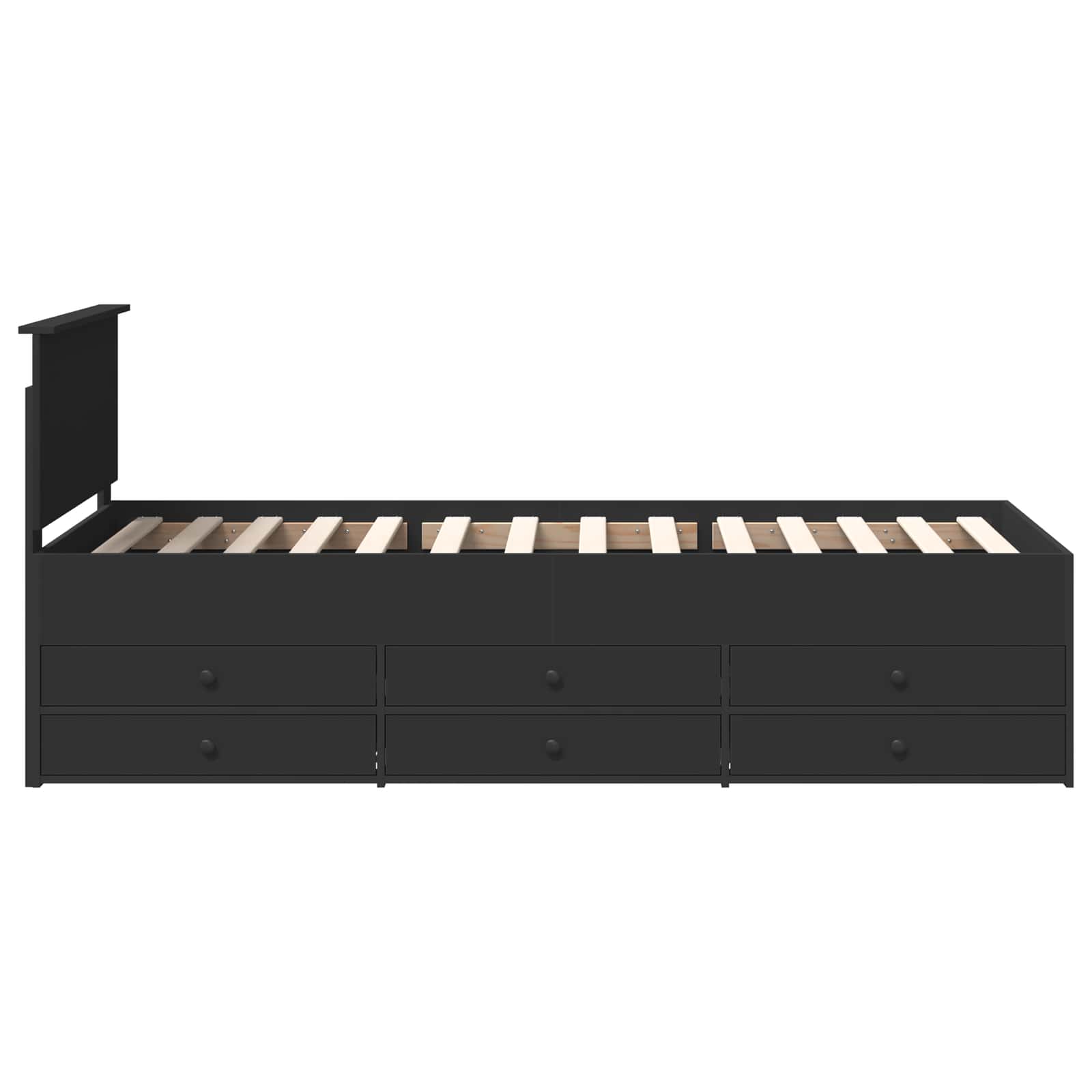Krevet na dan s ladicama Crna 90 x 190 cm Konstruirano drvo