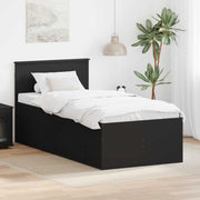 Krevet na dan s ladicama Crna 75 x 190 cm Konstruirano drvo