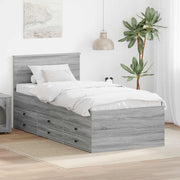 Krevet na dan Siva Sonoma i crna 75 x 190 cm Konstruirano drvo