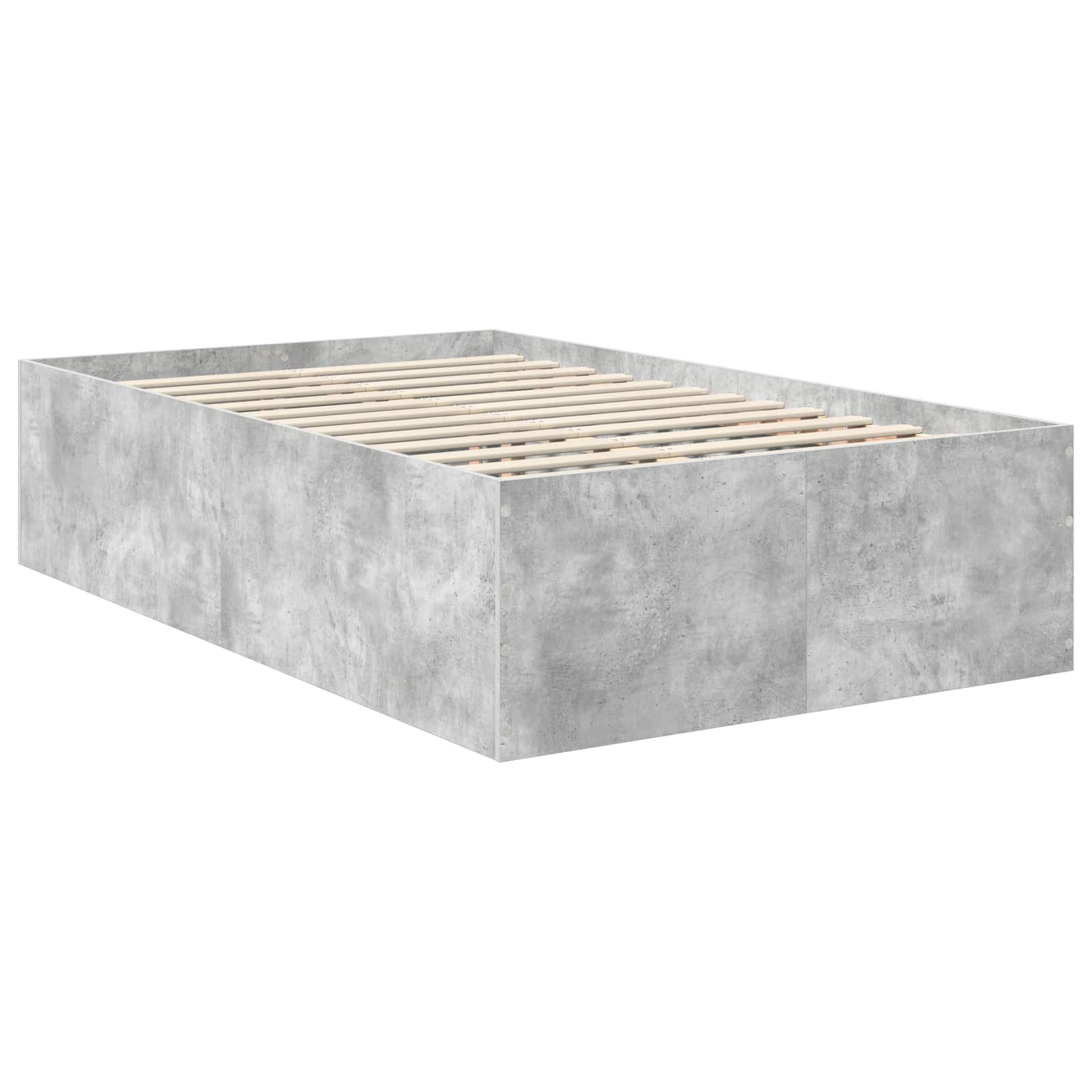 Krevetna konstrukcija s uzglavljem Betonski sivi 135 x 190 cm